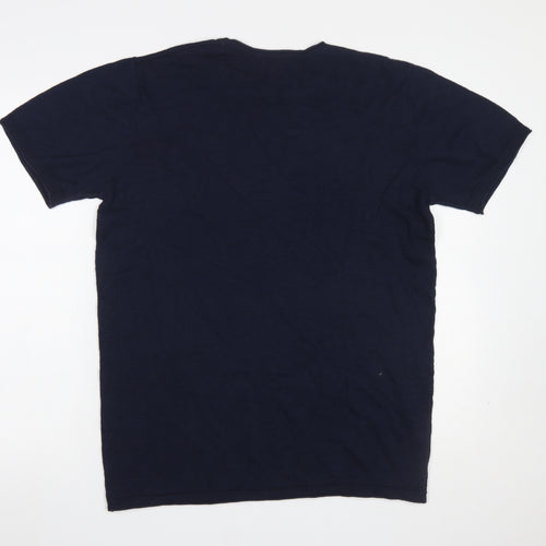 Clean Cut Copenhagen Men's Blue Small Regular Fit Cotton T-Shirt