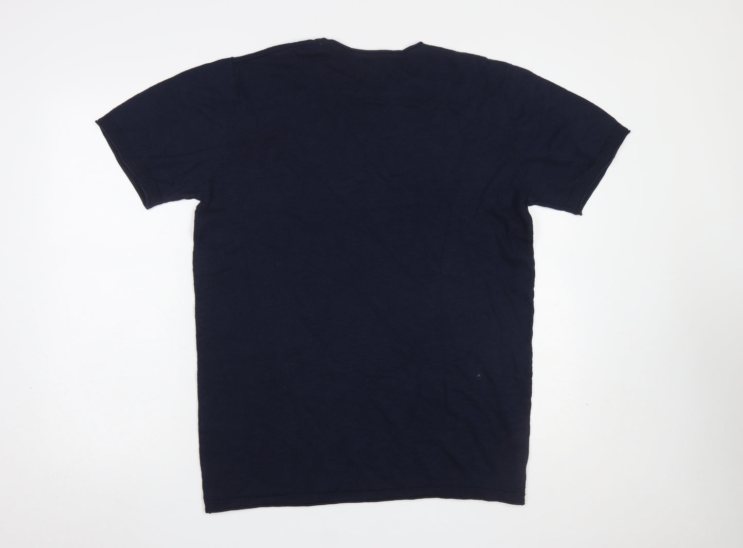 Clean Cut Copenhagen Men's Blue Small Regular Fit Cotton T-Shirt