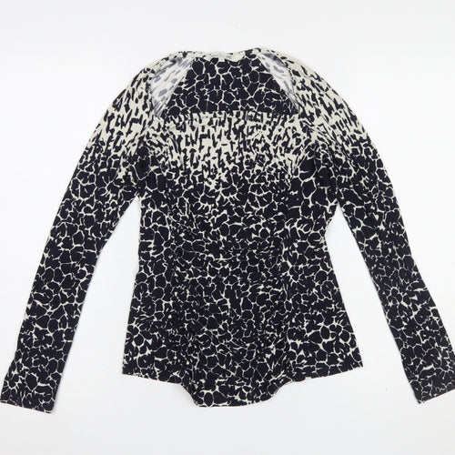 Damsel in a Dress Women’s Black Animal Print Long Sleeve Wrap Blouse Size 10
