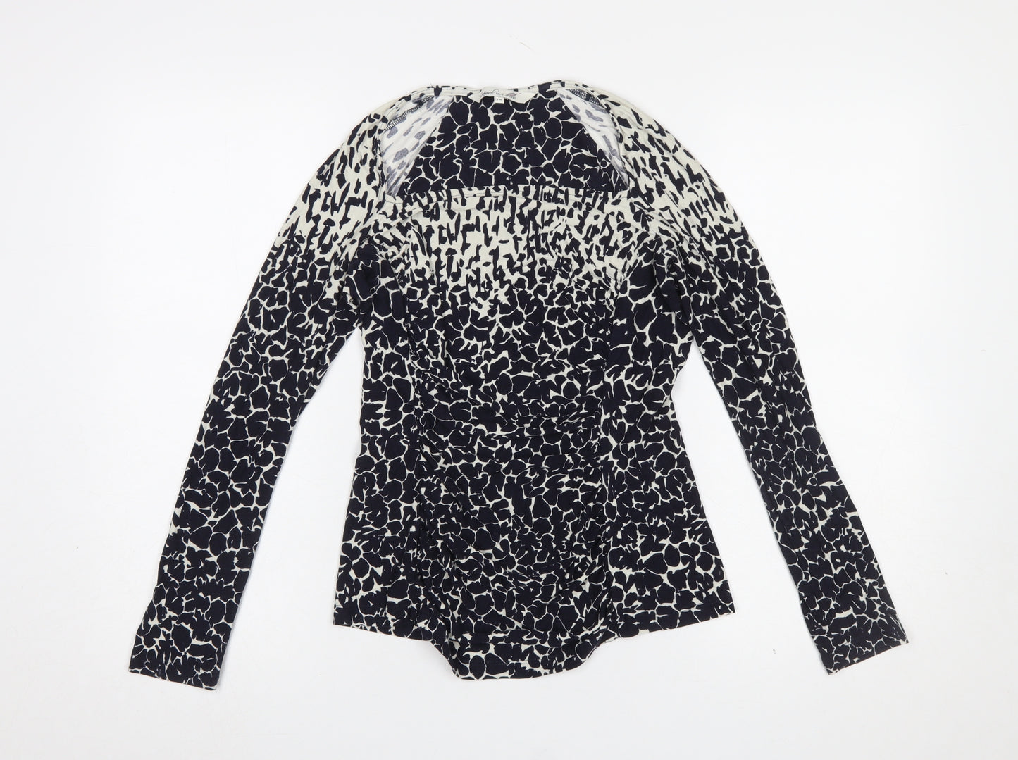 Damsel in a Dress Women’s Black Animal Print Long Sleeve Wrap Blouse Size 10