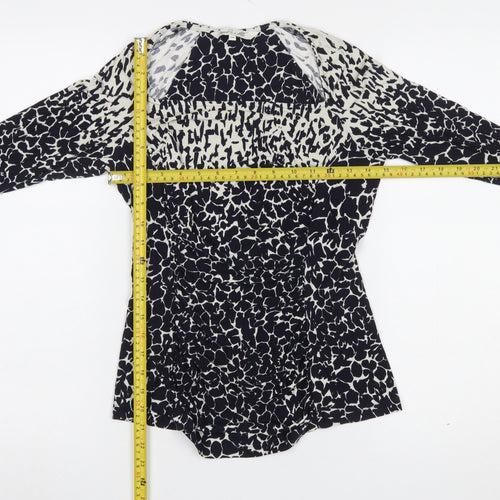 Damsel in a Dress Women’s Black Animal Print Long Sleeve Wrap Blouse Size 10