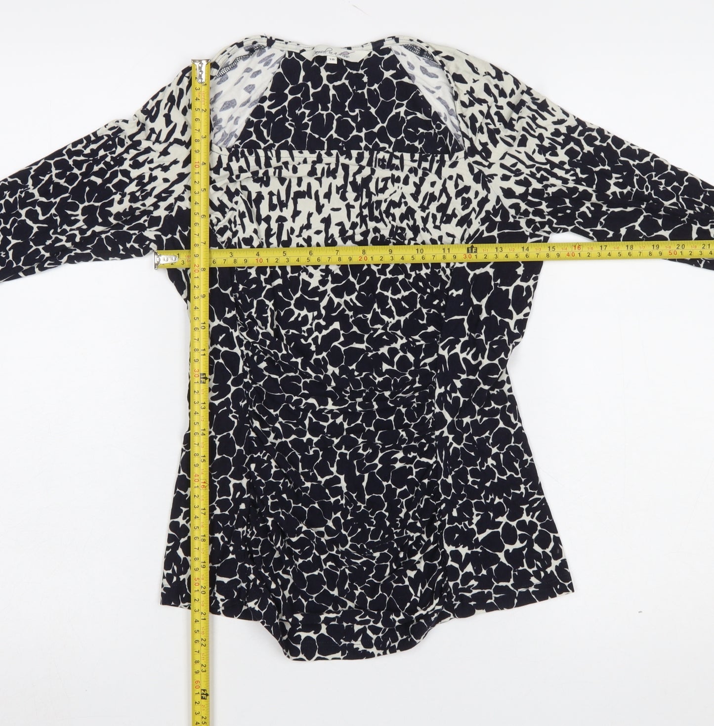 Damsel in a Dress Women’s Black Animal Print Long Sleeve Wrap Blouse Size 10