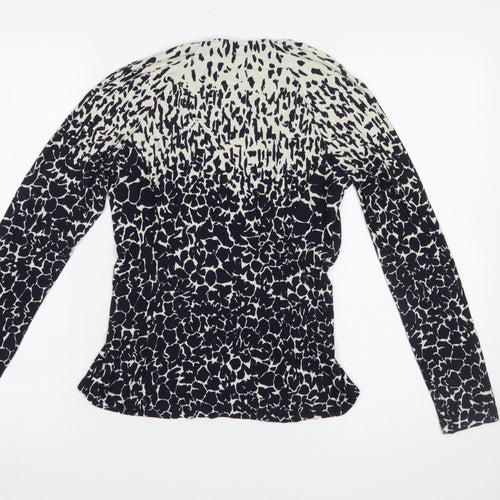 Damsel in a Dress Women’s Black Animal Print Long Sleeve Wrap Blouse Size 10