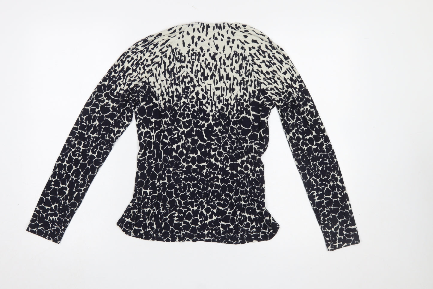 Damsel in a Dress Women’s Black Animal Print Long Sleeve Wrap Blouse Size 10