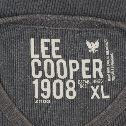 Lee Cooper Men's Black V-Neck Short Sleeve T-Shirt XL