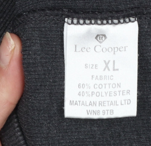Lee Cooper Men's Black V-Neck Short Sleeve T-Shirt XL