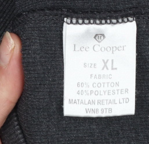 Lee Cooper Men's Black V-Neck Short Sleeve T-Shirt XL