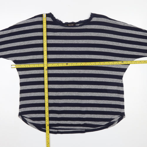 Phase Eight Women's Blue Striped 3/4 Sleeve Jersey Top Size 16