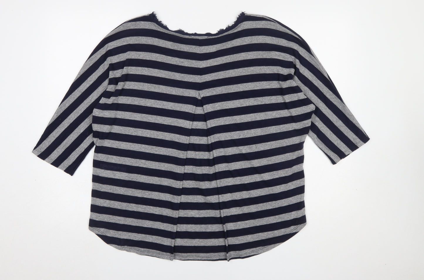 Phase Eight Women's Blue Striped 3/4 Sleeve Jersey Top Size 16