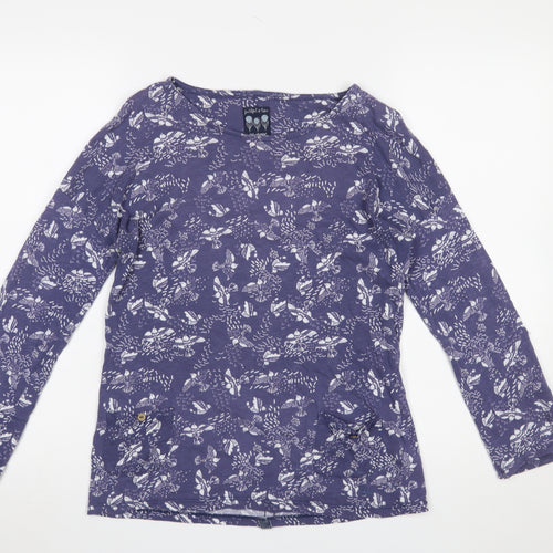 Mantaray Women’s Purple Floral Cotton Long Sleeve T-Shirt Size 12
