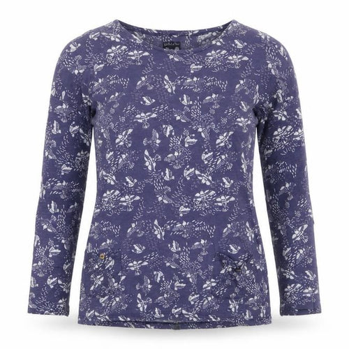 Mantaray Women’s Purple Floral Cotton Long Sleeve T-Shirt Size 12