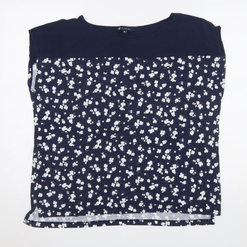 Crew Clothing Company Women's Blue Floral Blouse Size 18