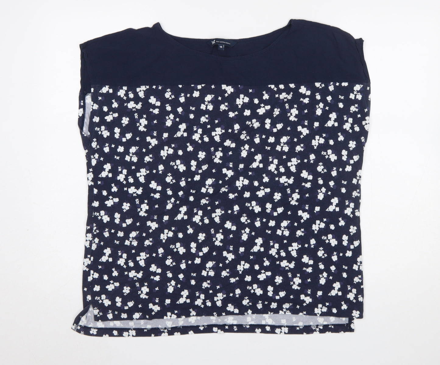 Crew Clothing Company Women's Blue Floral Blouse Size 18
