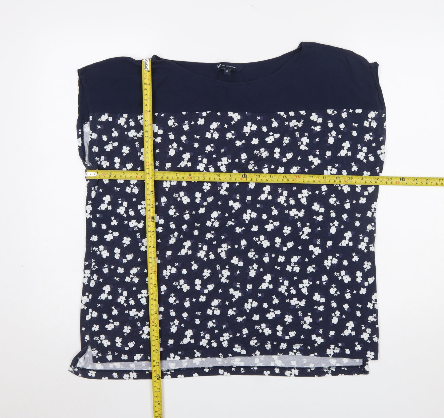 Crew Clothing Company Women's Blue Floral Blouse Size 18