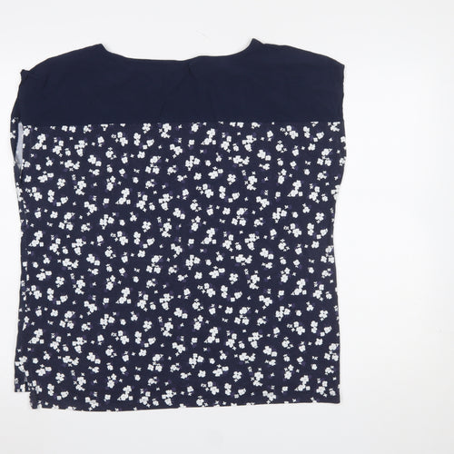 Crew Clothing Company Women's Blue Floral Blouse Size 18