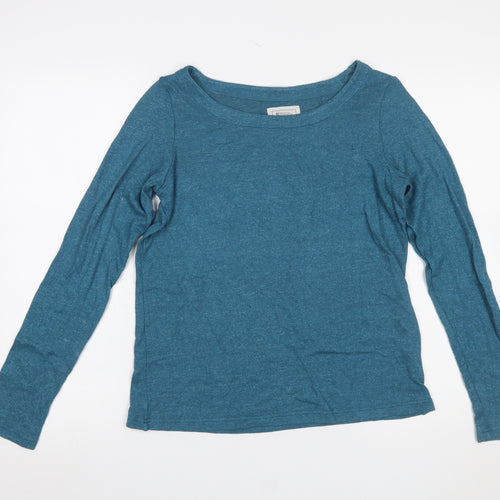 Mountain Warehouse Women Blue Long Sleeve Basic T-Shirt UK 10