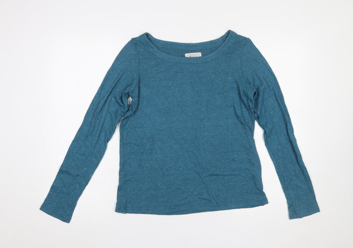 Mountain Warehouse Women Blue Long Sleeve Basic T-Shirt UK 10