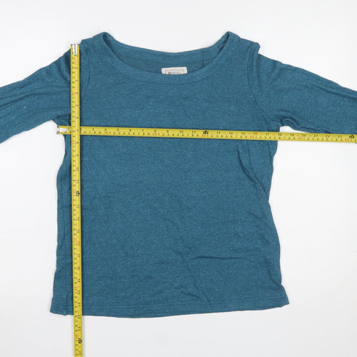 Mountain Warehouse Women Blue Long Sleeve Basic T-Shirt UK 10
