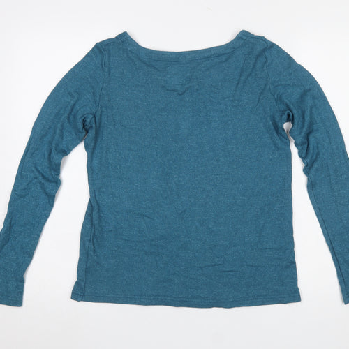 Mountain Warehouse Women Blue Long Sleeve Basic T-Shirt UK 10