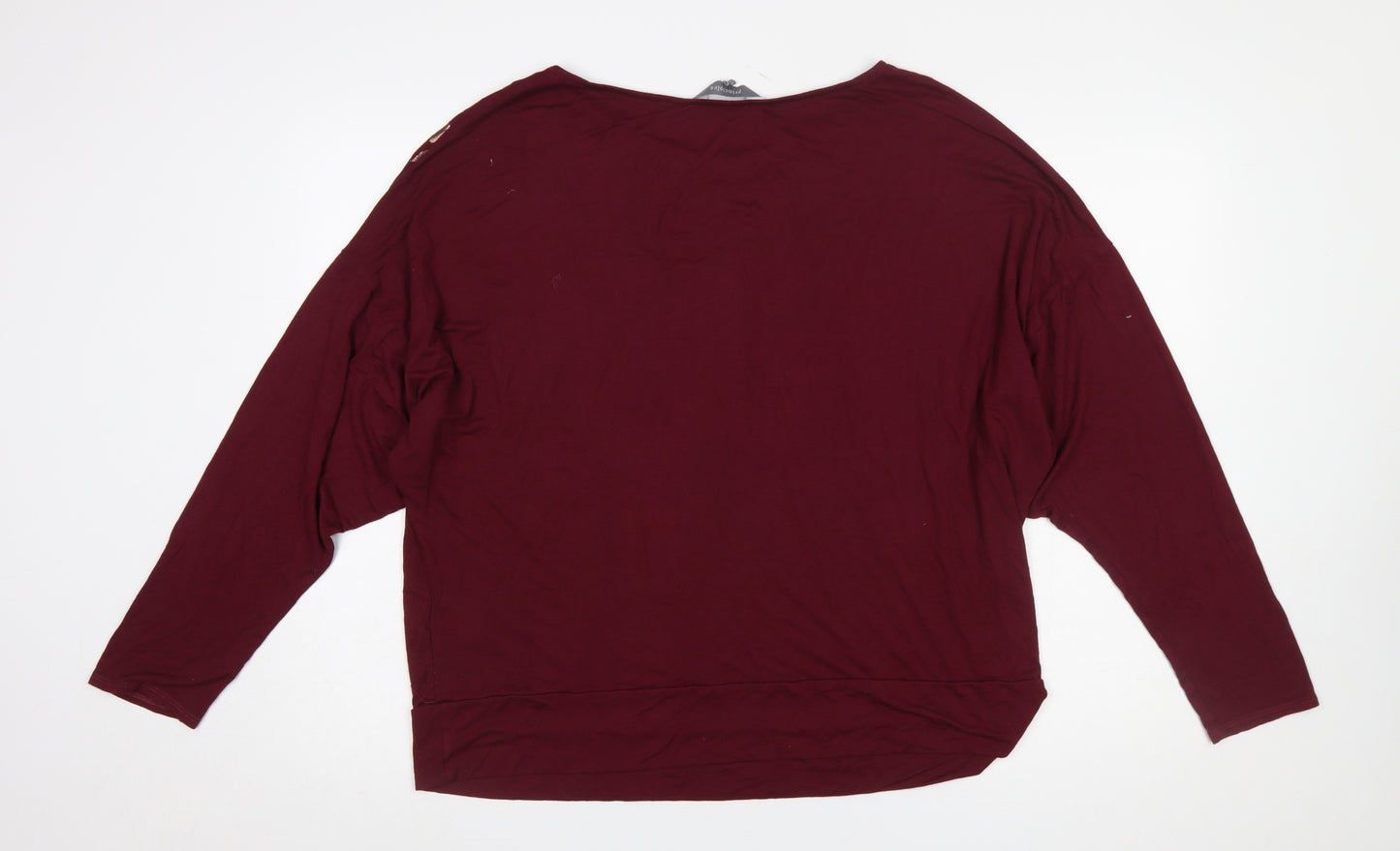 Principles Women Burgundy Animal Print Long Sleeve Tunic Top XL