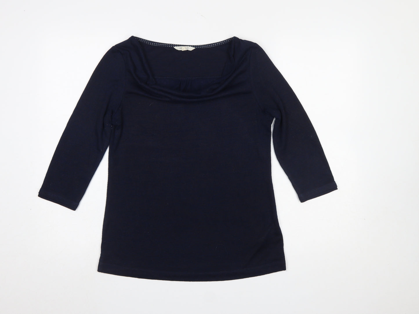 White Stuff Women's Blue Cowl Neck Jersey Blouse Size 10