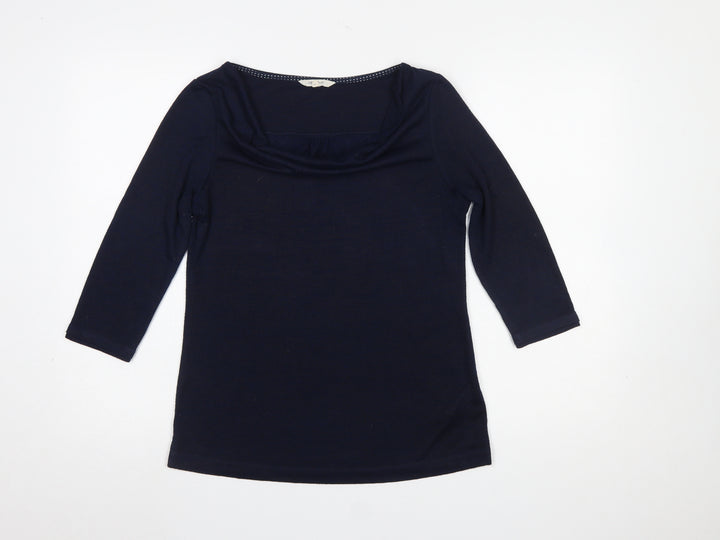 White Stuff Women's Blue Cowl Neck Jersey Blouse Size 10