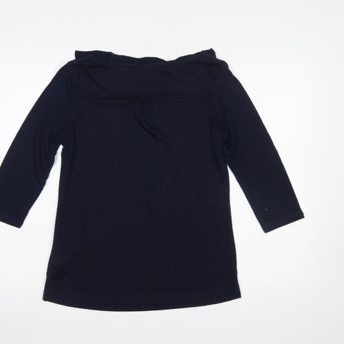 White Stuff Women's Blue Cowl Neck Jersey Blouse Size 10