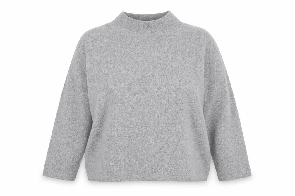 M&Co Petite Grey Mock Neck Knit Jumper Women’s Size 18