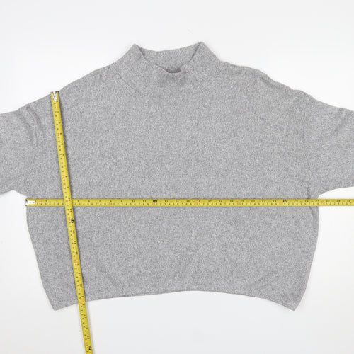 M&Co Petite Grey Mock Neck Knit Jumper Women’s Size 18