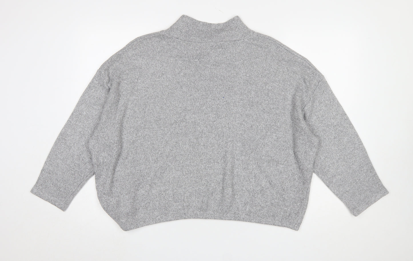 M&Co Petite Grey Mock Neck Knit Jumper Women’s Size 18