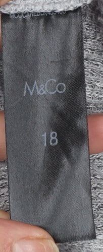M&Co Petite Grey Mock Neck Knit Jumper Women’s Size 18