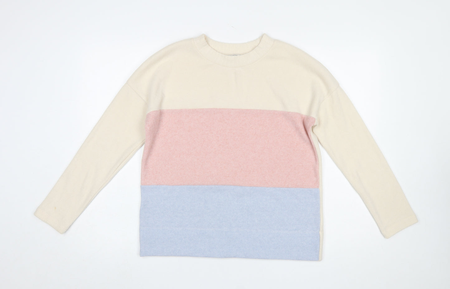 Tu Womens Multicoloured Crew Neck Knit Pullover Jumper Size 8