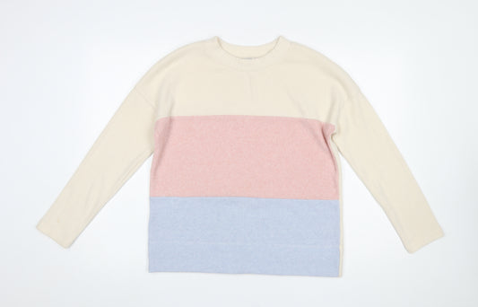 Tu Womens Multicoloured Crew Neck Knit Pullover Jumper Size 8