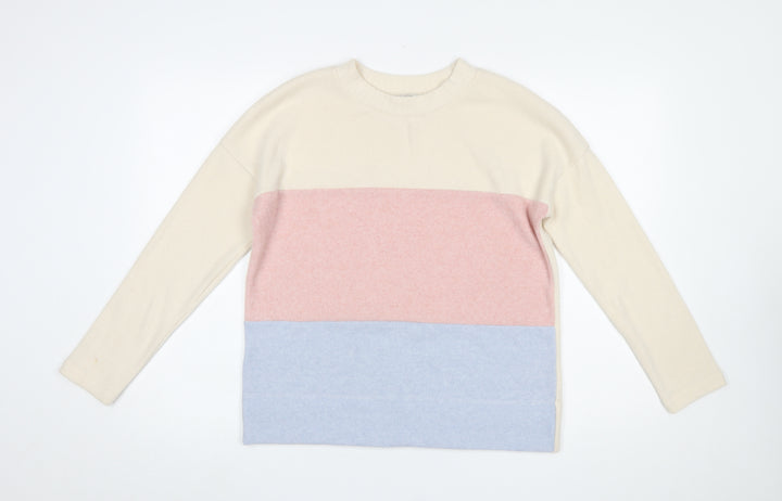Tu Womens Multicoloured Crew Neck Knit Pullover Jumper Size 8