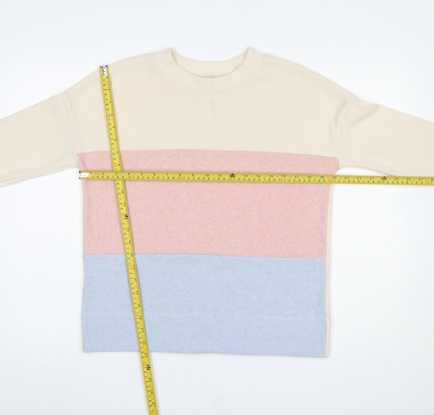 Tu Womens Multicoloured Crew Neck Knit Pullover Jumper Size 8