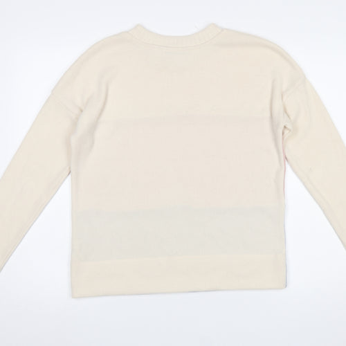 Tu Womens Multicoloured Crew Neck Knit Pullover Jumper Size 8