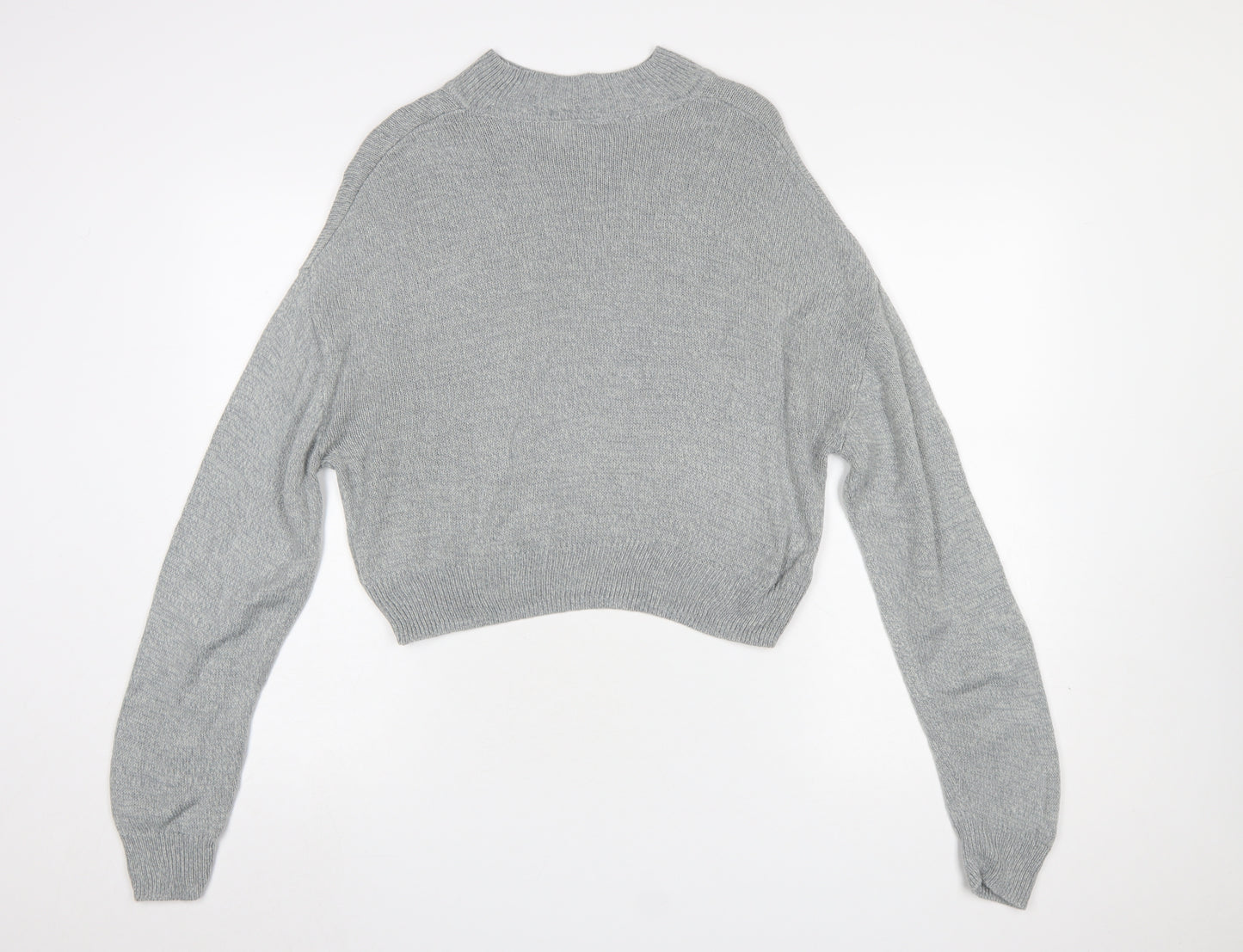 H&M Divided Women's Grey Mock Neck Knit Pullover Jumper Size 8