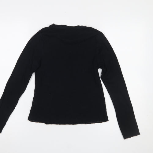 Marks and Spencer Girls Black Long Sleeve Embroidered Love T-Shirt 13-14Y