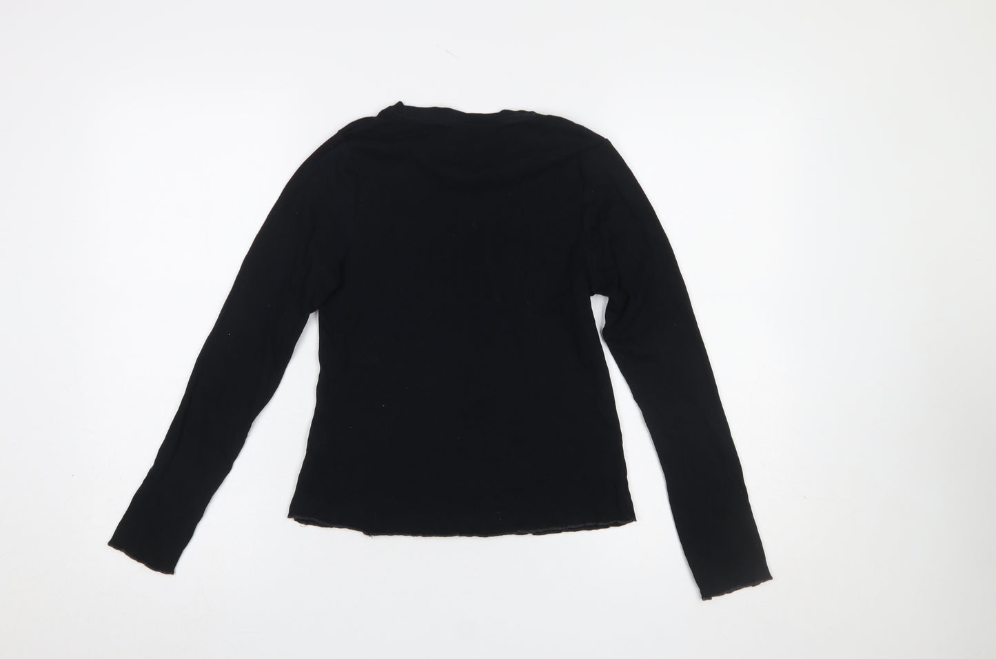 Marks and Spencer Girls Black Long Sleeve Embroidered Love T-Shirt 13-14Y