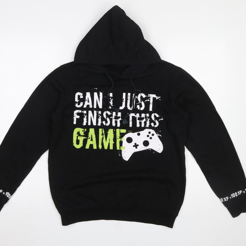 City Comfort Boys Black 13-14 Years Pullover Hoodie Gamer Print