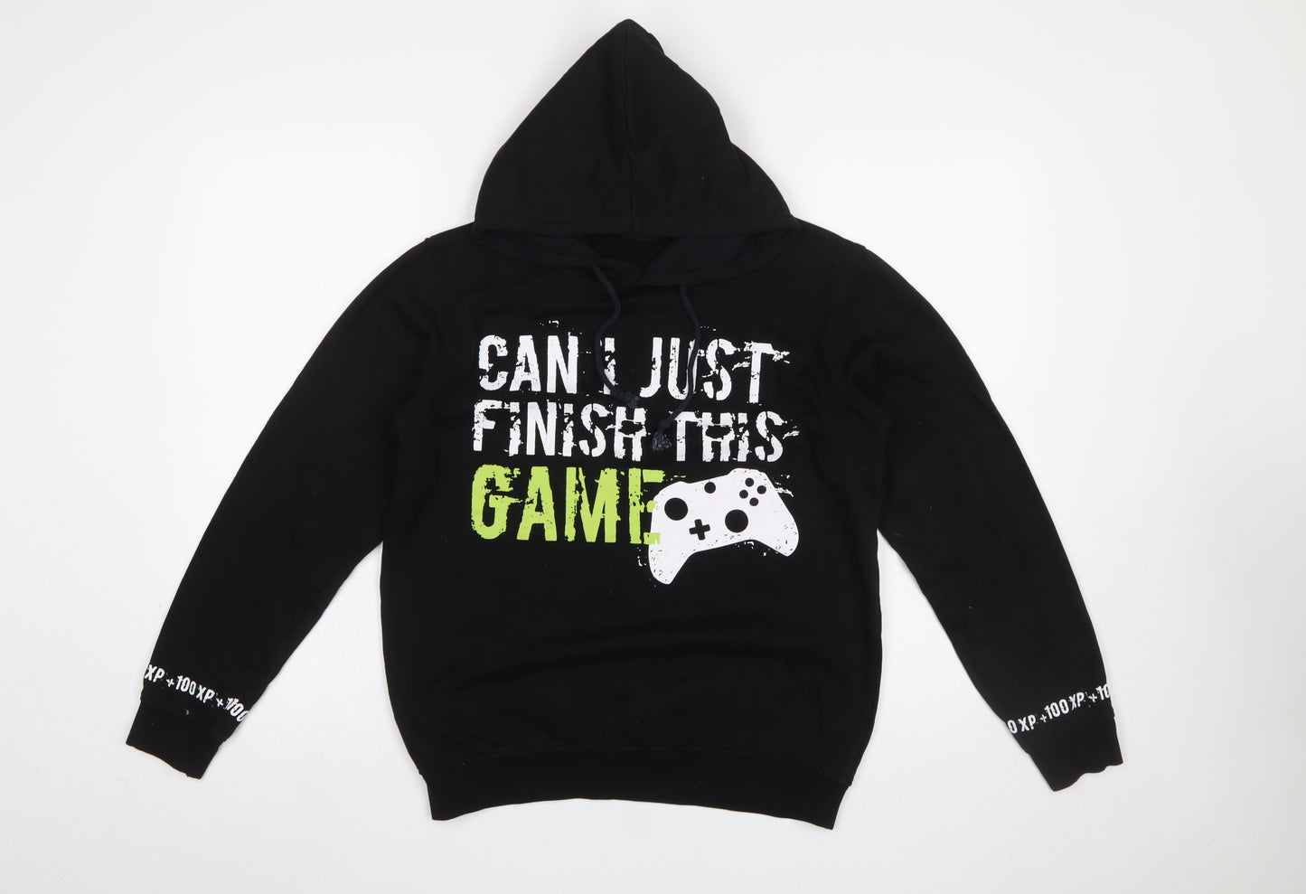 City Comfort Boys Black 13-14 Years Pullover Hoodie Gamer Print