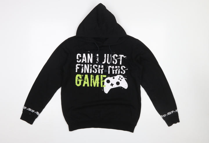 City Comfort Boys Black 13-14 Years Pullover Hoodie Gamer Print