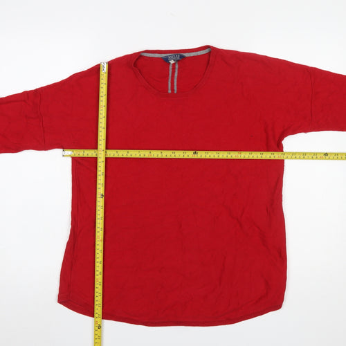 Joules Womens Red Cotton Blend Crew Neck Long Sleeve Jumper Size 12