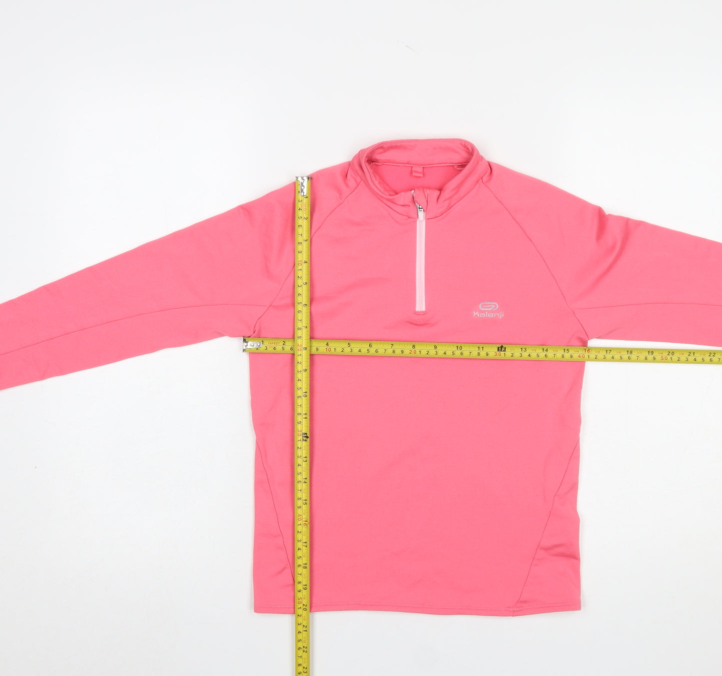 Kalenji Girls Pink 10-11 Years 1/4 Zip Fleece Pullover Sweatshirt