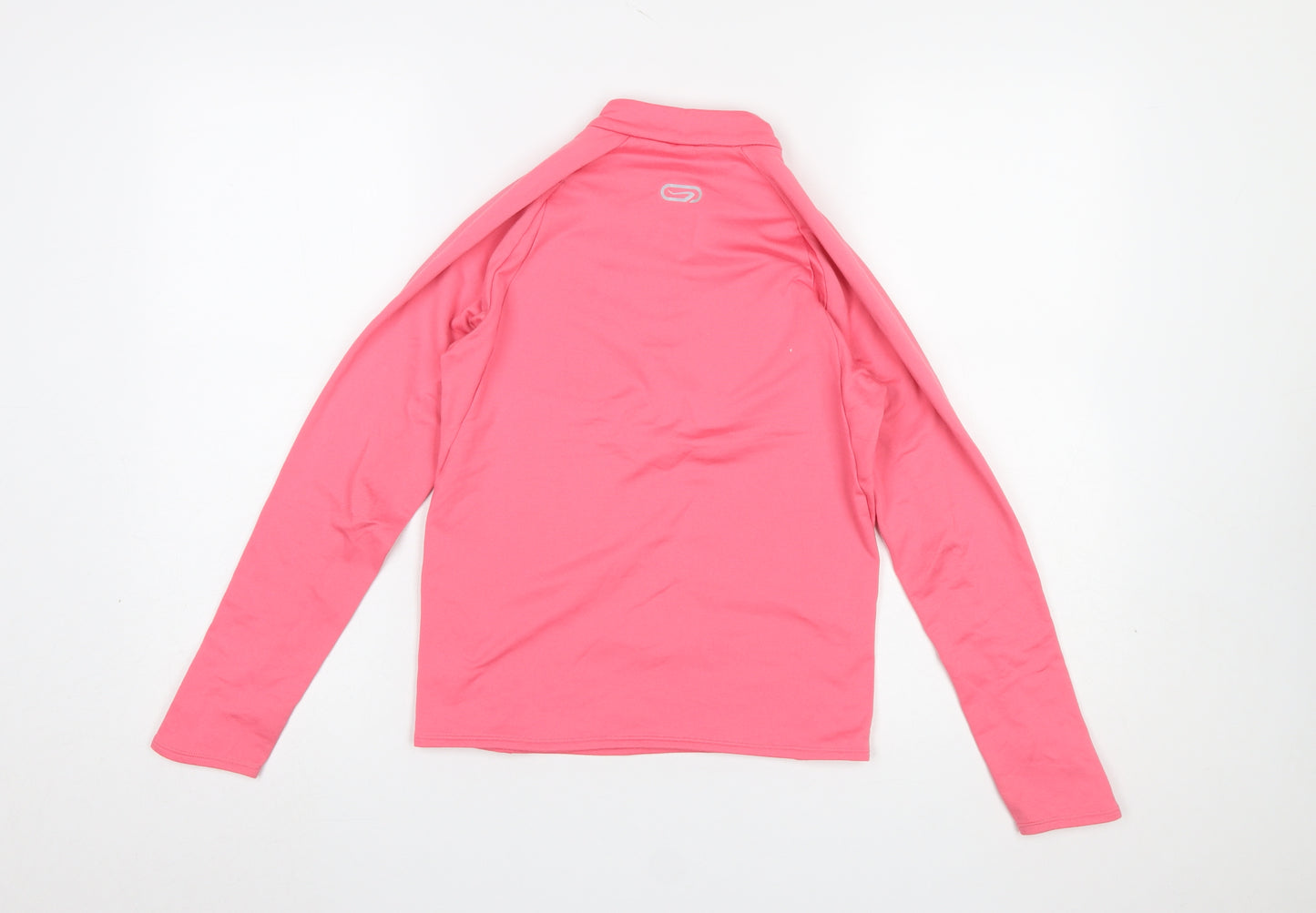 Kalenji Girls Pink 10-11 Years 1/4 Zip Fleece Pullover Sweatshirt