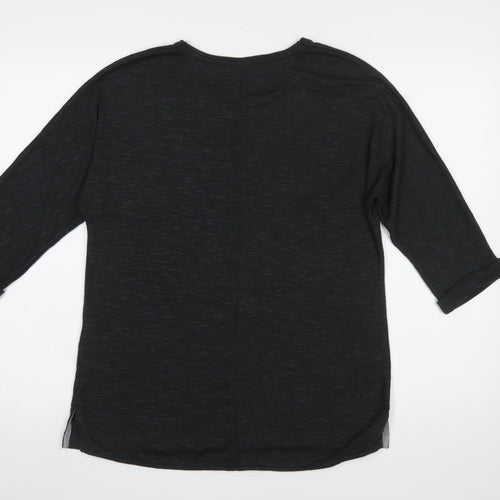 Viz a Viz Women Black Size 10/12 3/4 Sleeve Embellished Jumper