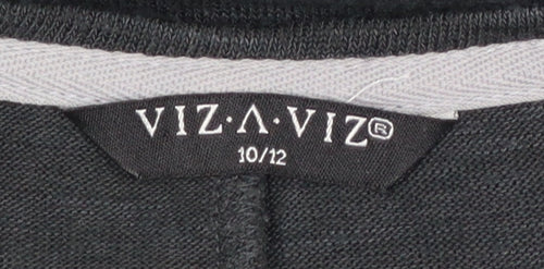 Viz a Viz Women Black Size 10/12 3/4 Sleeve Embellished Jumper