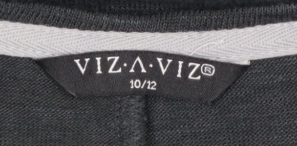 Viz a Viz Women Black Size 10/12 3/4 Sleeve Embellished Jumper