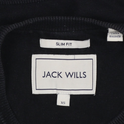 Jack Wills Men’s Black Slim Fit Cotton Wool Crew Neck Jumper XS