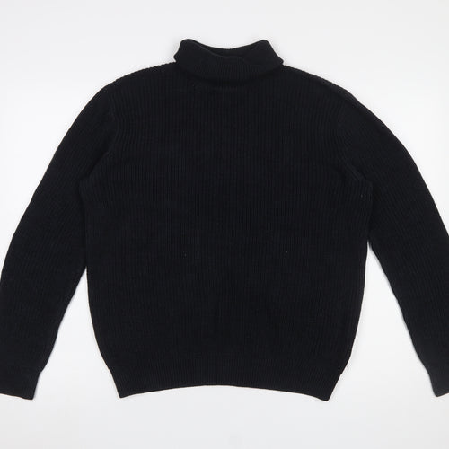H&M Women’s Black Roll Neck Knit Jumper Size 12